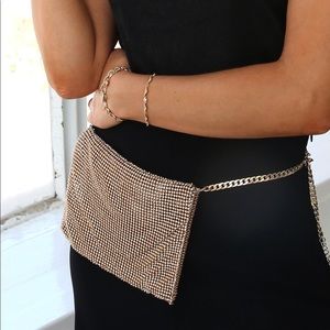 NWT GOLD SHIMMER FANNY PACK/BELT PURSE